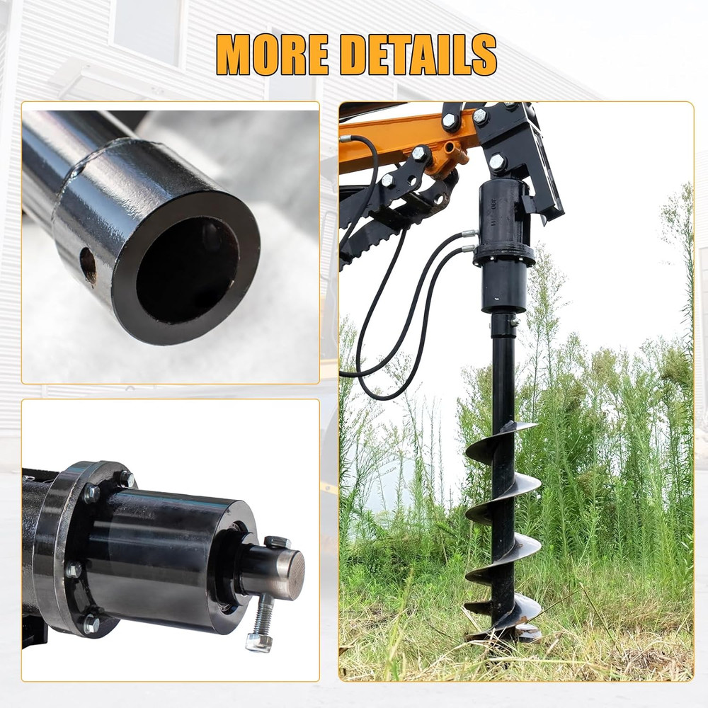 200mm 8inch Diameter Hydraulic Auger Drill Attachment for Mini Excavator