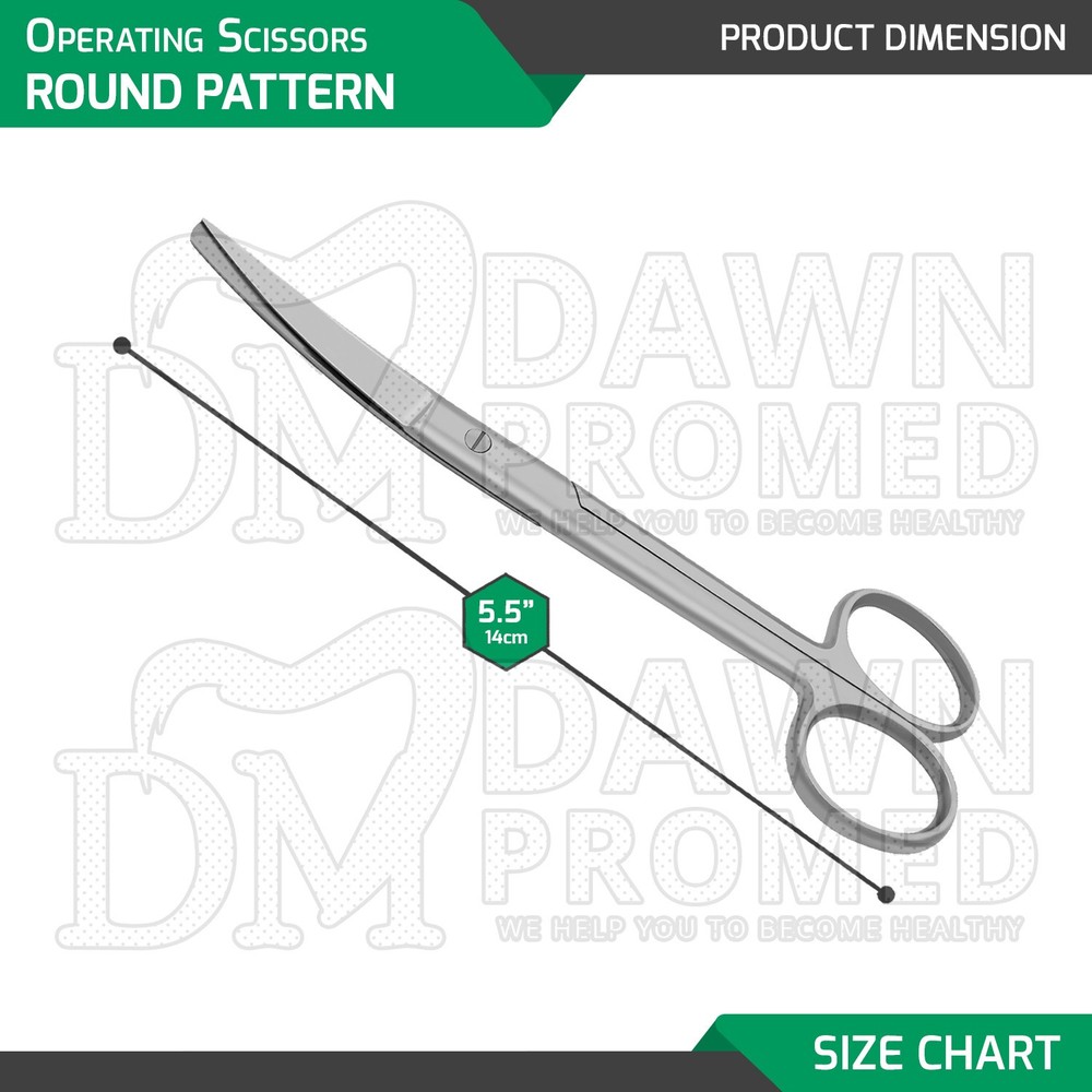 Operating Scissors 5.5" Curved Sharp Blunt Round Pattern Surgical Instruments