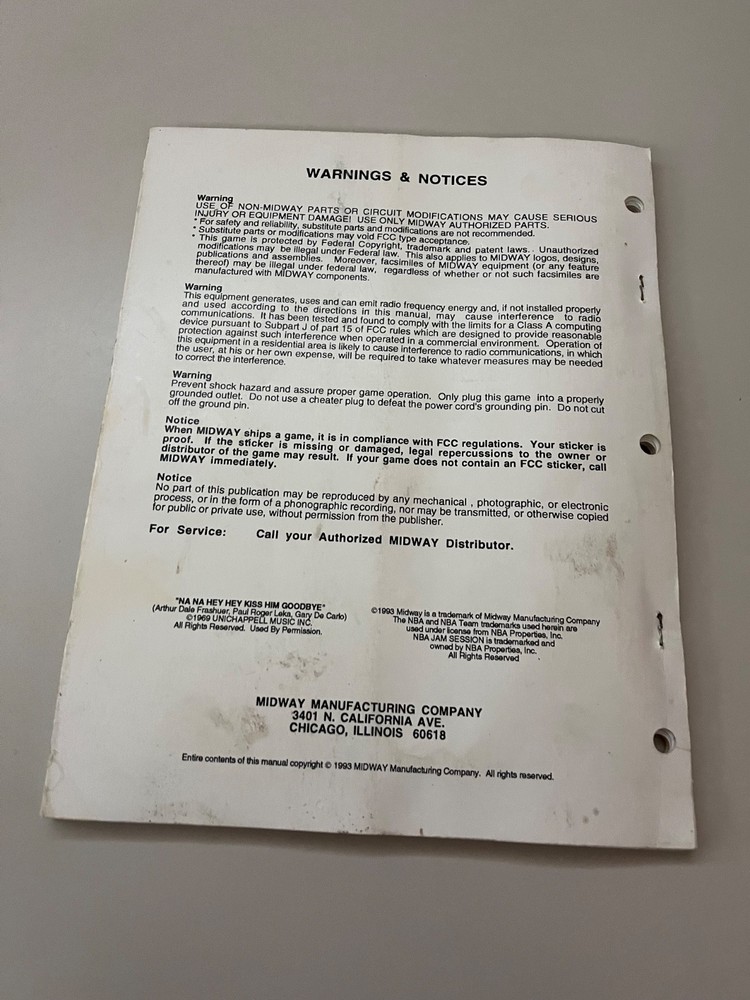 NBA JAM Pinball Manual