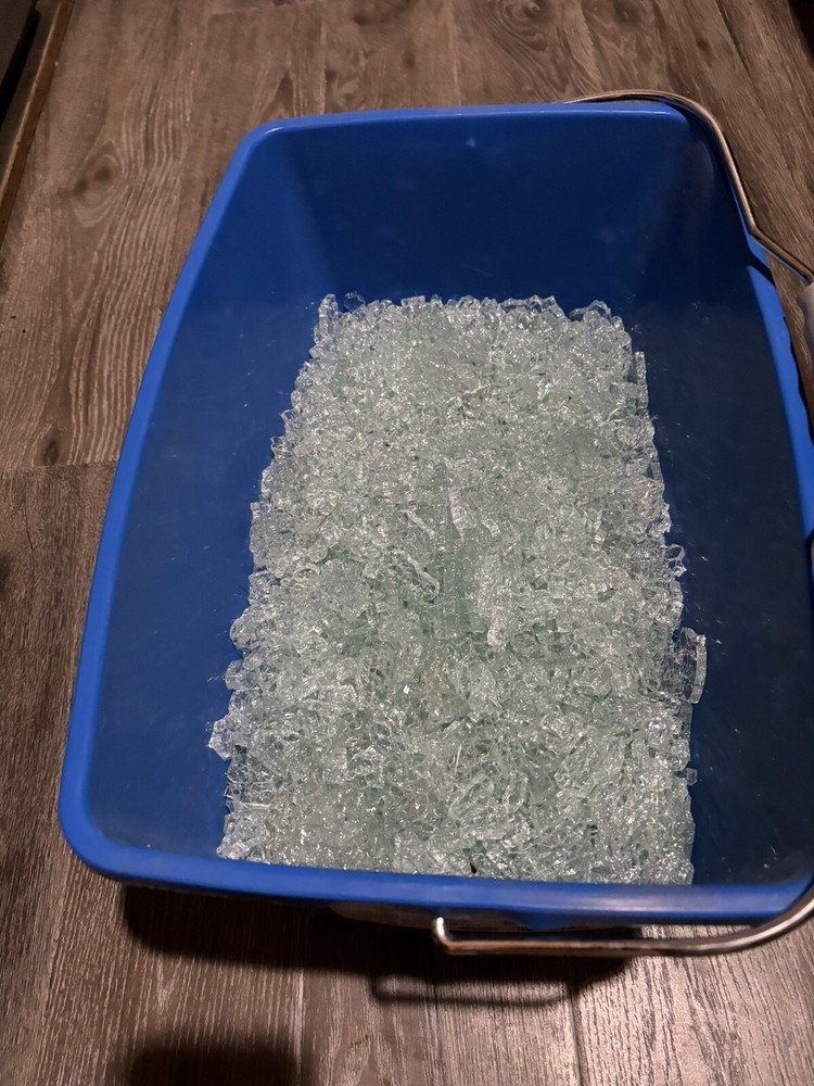 5lbs  clear broken tempered safety glass