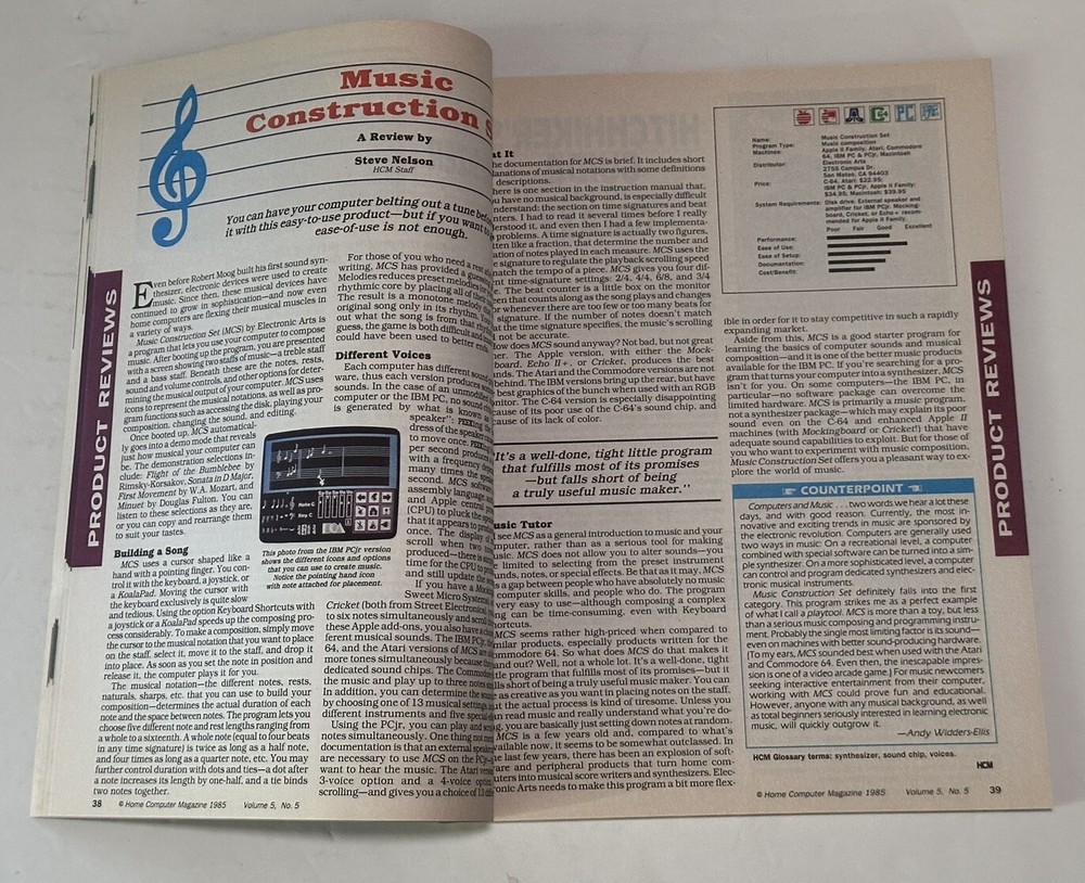 Home Computer Magazine Vol. 5 No. 5 Apple Commodore IBM TI 41 Type-In Programs!