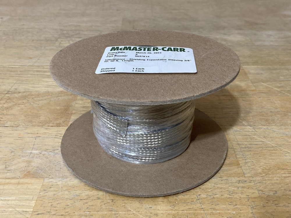 Interference Shielding Expandable Sleeving Tin Plated Copper 3/8” ID 50 ft