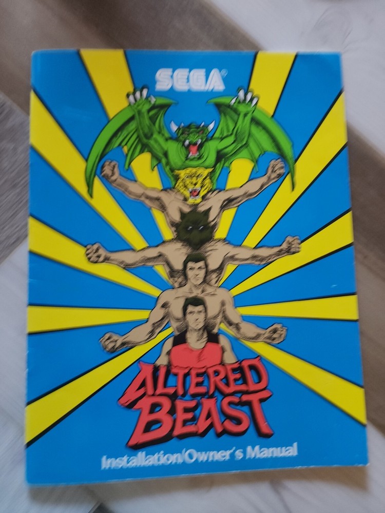 ORIGINAL SEGA ALTERED BEAST ARCADE GAME INSTALLATION/OWNER'S MANUAL