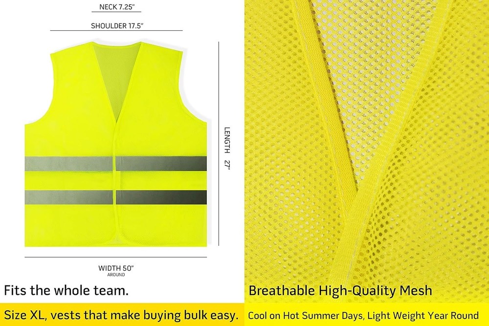 Multipurpose Reflective Vests - 20 Count