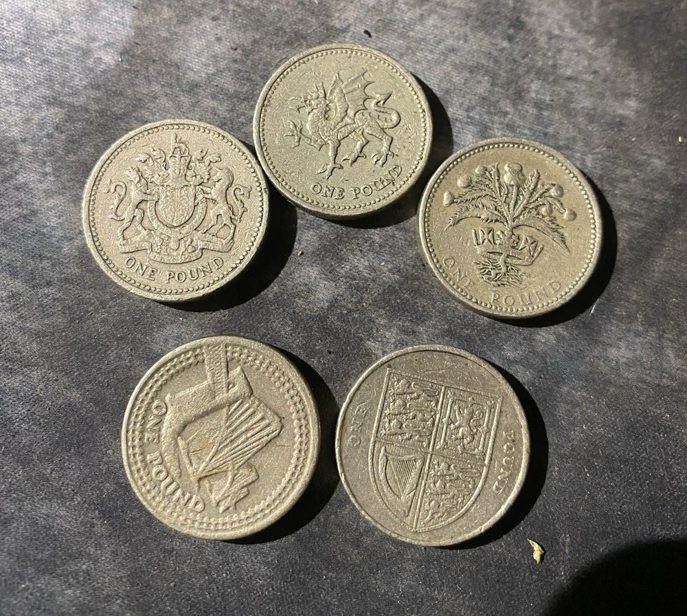 Great British Old Pound Coins (5)