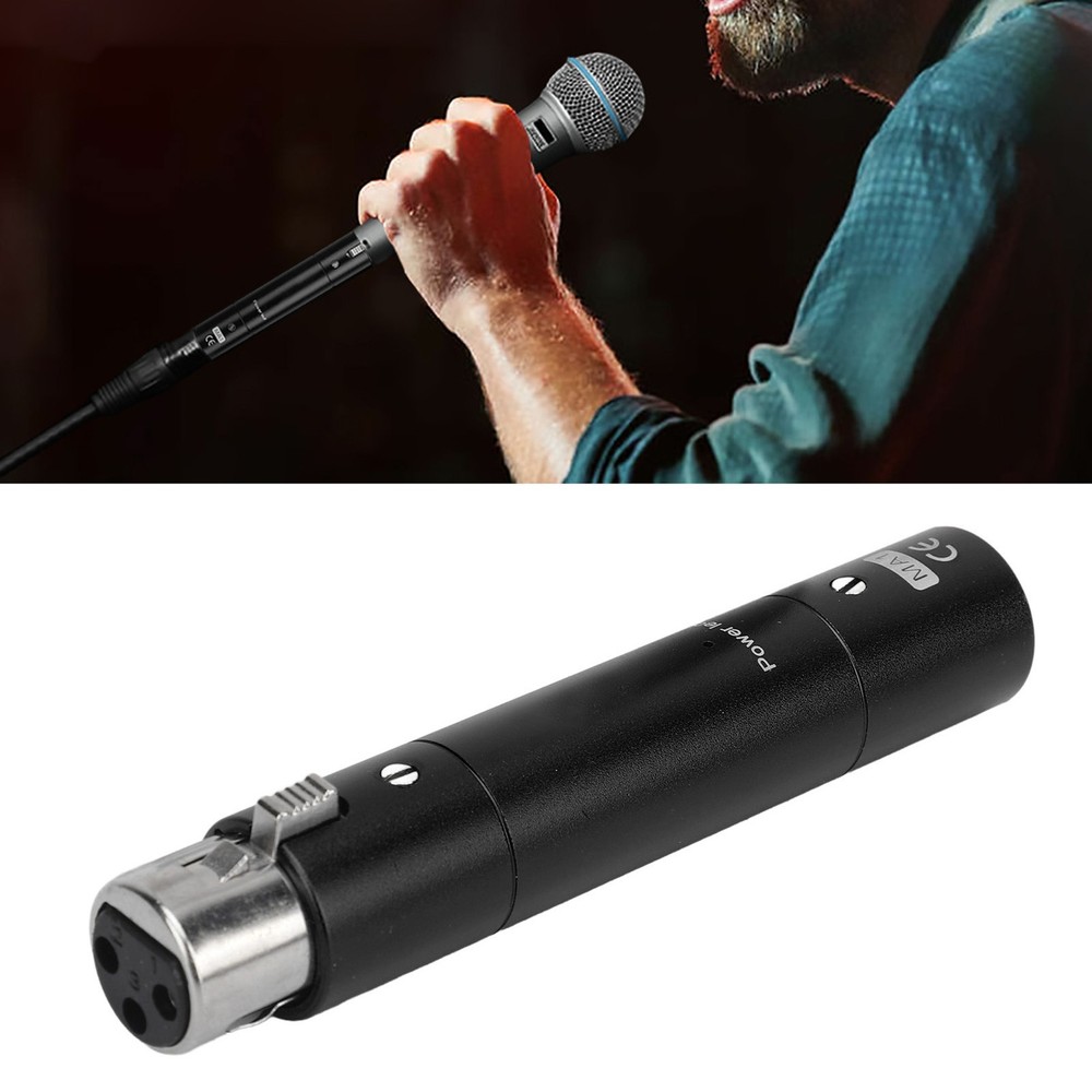 Black Inline Microphone Preamp Lossless Amplification Dynamic Active Inline WT