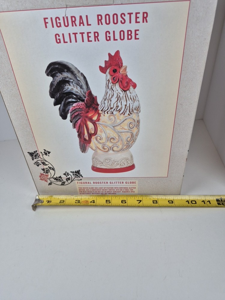 Cracker Barrel Figural Rooster Glitter Globe New In Box