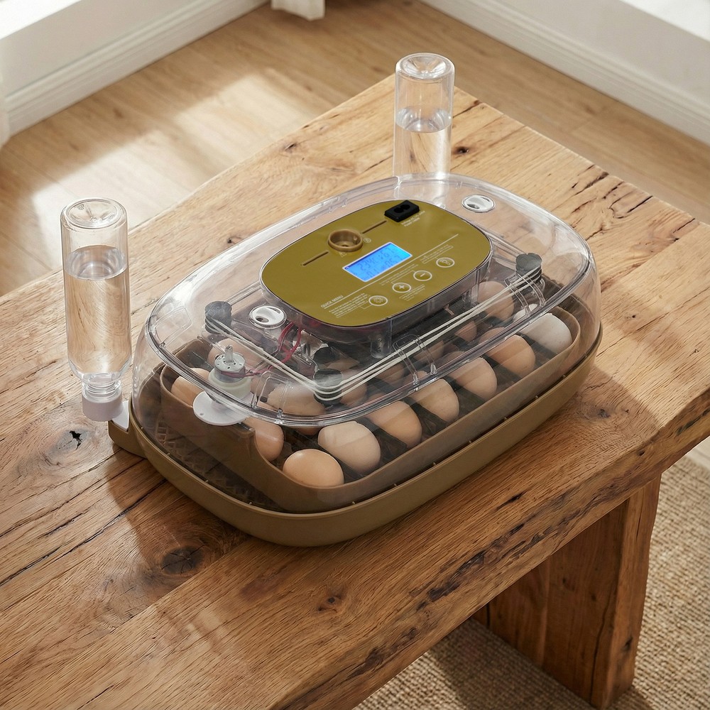 24 Eggs Incubator with Automatic Egg Turning, Temperature & Humidity Control, Ex