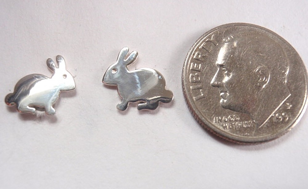 Bunny Rabbit Stud Earrings 925 Sterling Silver