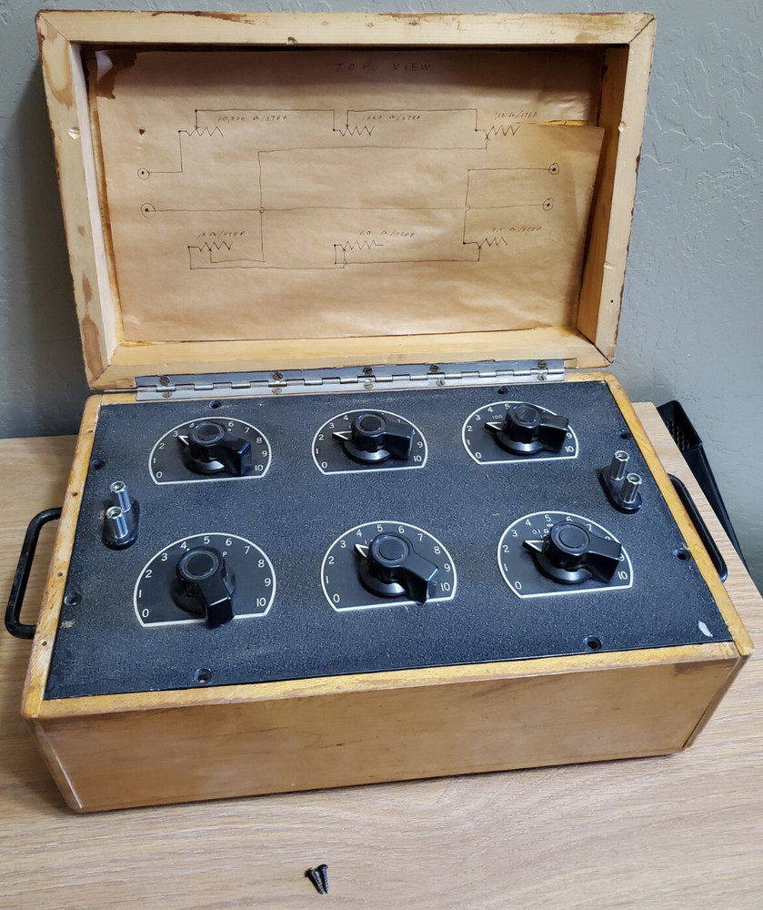 Decade Resistor 6 -Dials 0.1 ohm/step - 10k ohm/step