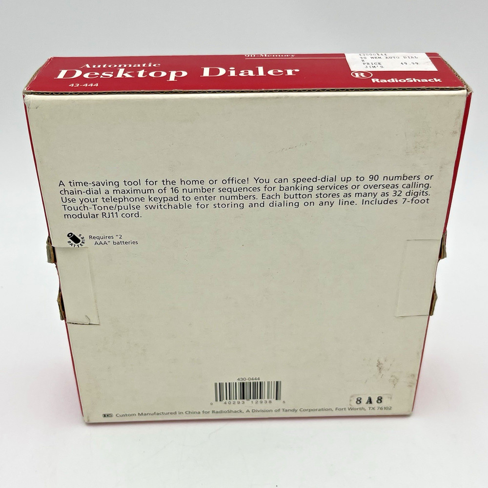 Radio Shack Automatic Desktop Dialer 90-Memory 43-444 New