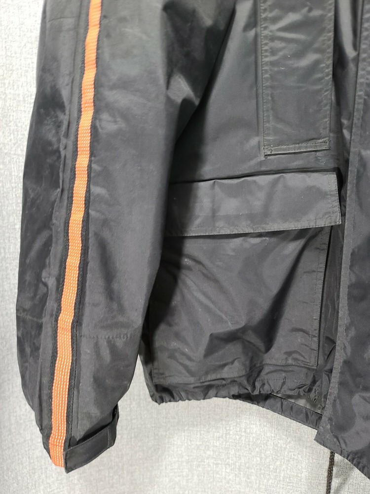 Harley-Davidson Men's Black PVC Reflective Rain Motorcycle Jacket Medium B38