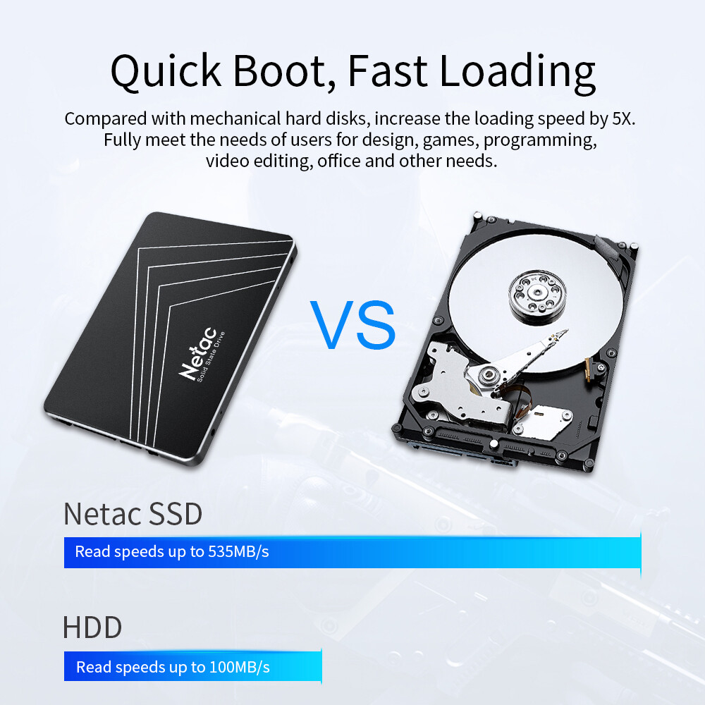 Netac 240GB SSD 2.5'' SATA III 6Gb/s Internal Solid State Drive 500MB/s PC/Latop