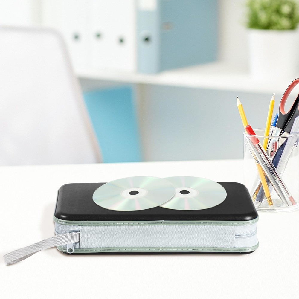 CD/DVD Case Storage, 100 Capacity Holder - Plastic Disc Case Storage Wallet B...