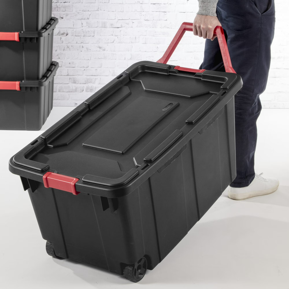 2Pack Extra Large Storage Bin, 40 Gallon Wheeled Plastic Storage Container 