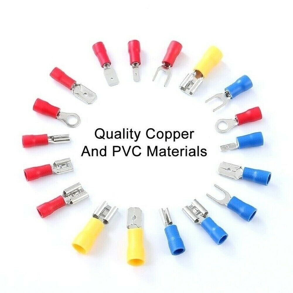 480 PC ASSORTED INSULATED ELECTRICAL WIRE TERMINAL CRIMP CONNECTOR SPADE SET KIT
