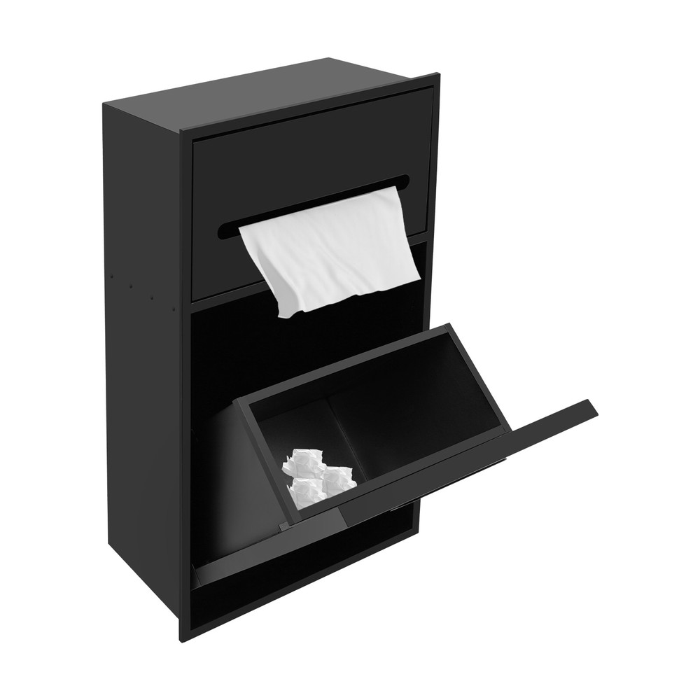 Recessed Wall Mounted Trash Can, Tilt Out Trash Bin Cabinet, Hidden Trash Can.