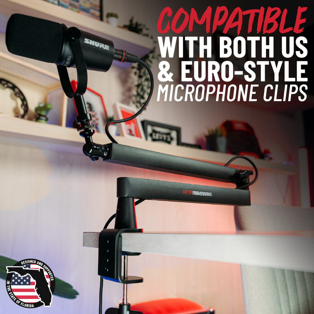 Gator Frameworks Low-Profile Series Premium Broadcast Boom Arm Fully Adjustable