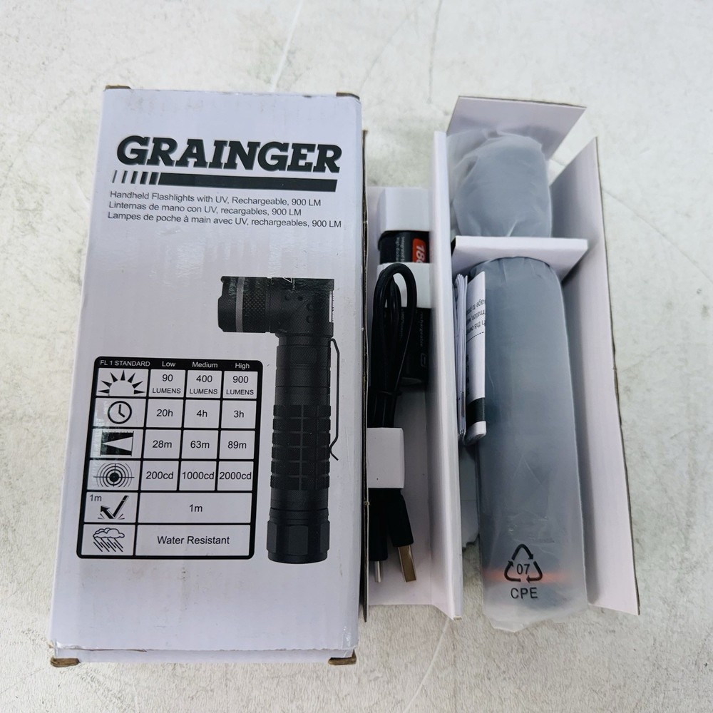 GRAINGER 797NR2 Handheld Flashlights,LED,900lm 797NR2