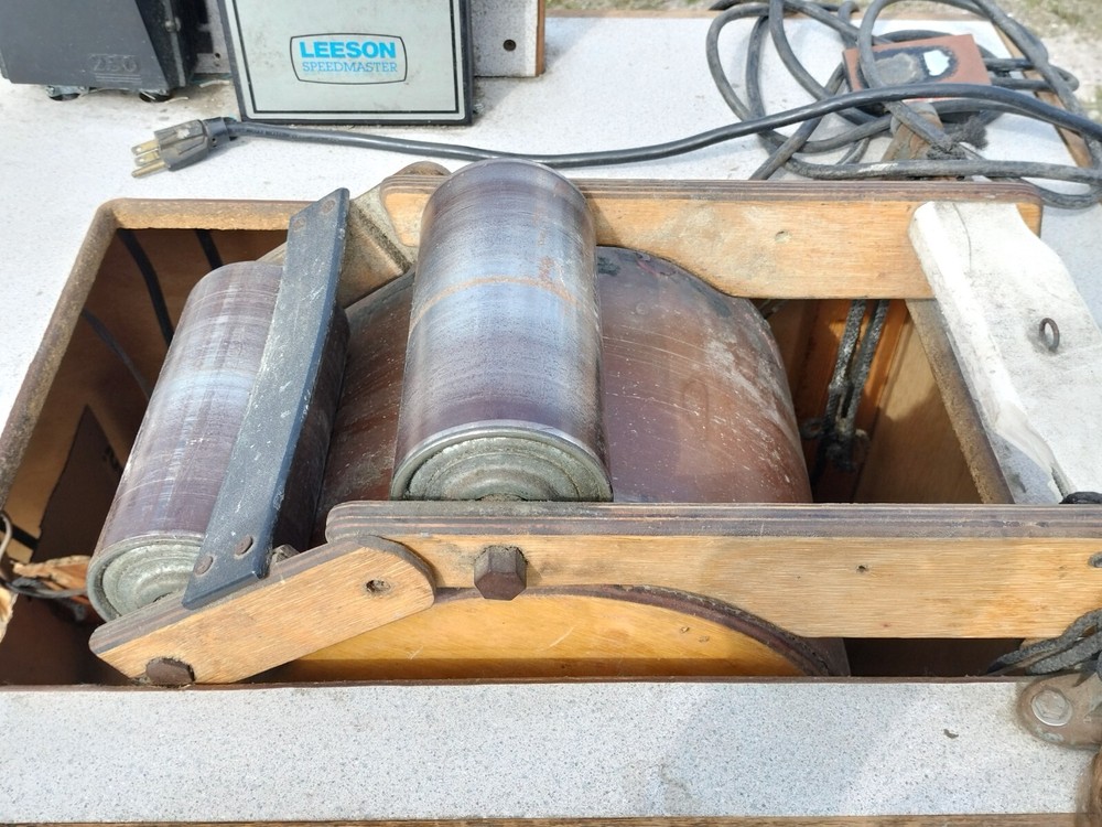 Custom Leeson Speedmaster Roller Press Table w Motor + Gearbox - 4 Cable or Wire