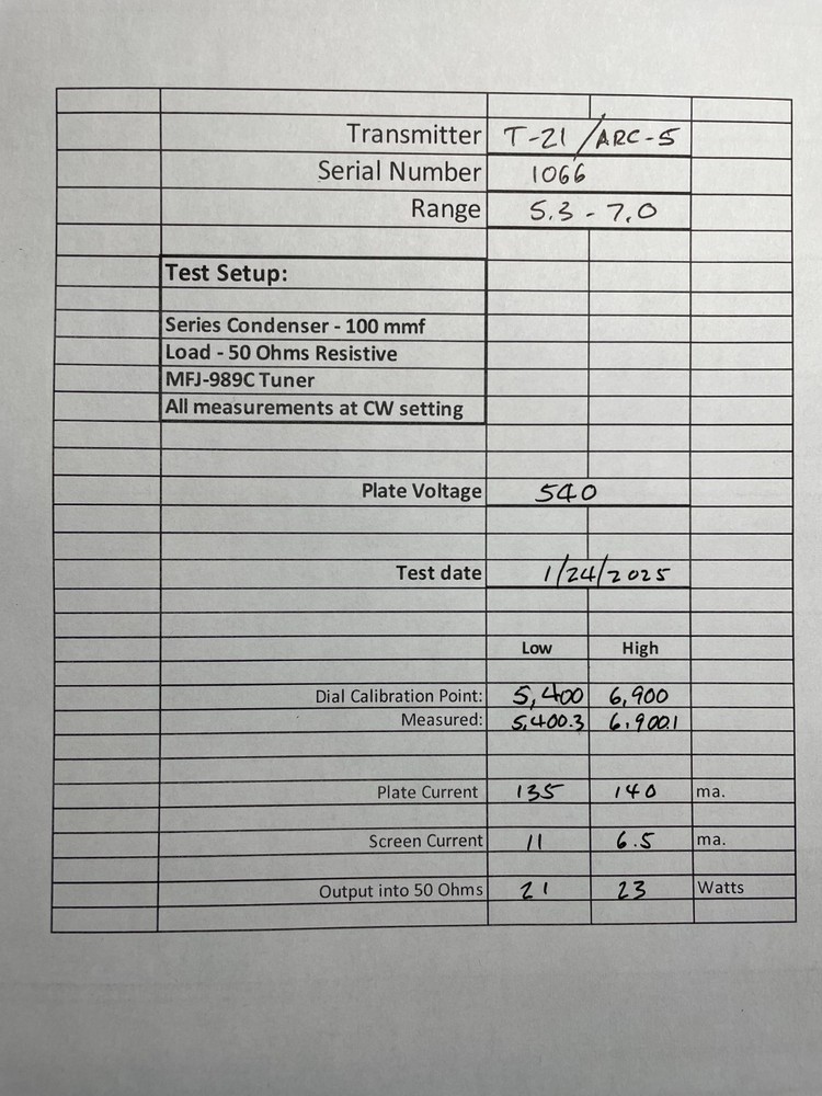 T-21 ARC5 Transmitter 5.3 to 7 MHz