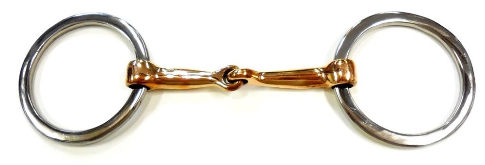 Flat O-Ring 5" Copper Mouth Snaffle Bit Stainless New Eddy's Tack
