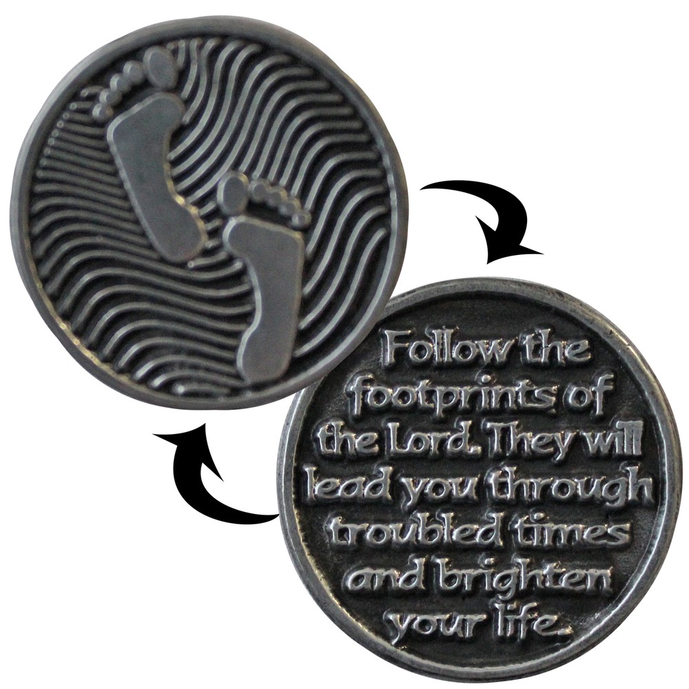 Footprints Religious Pocket Token Coin Gift