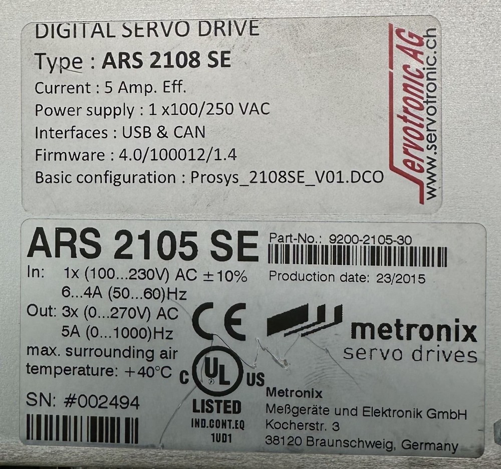 Metronix #ARS 2105 SE Digital Servo Drive