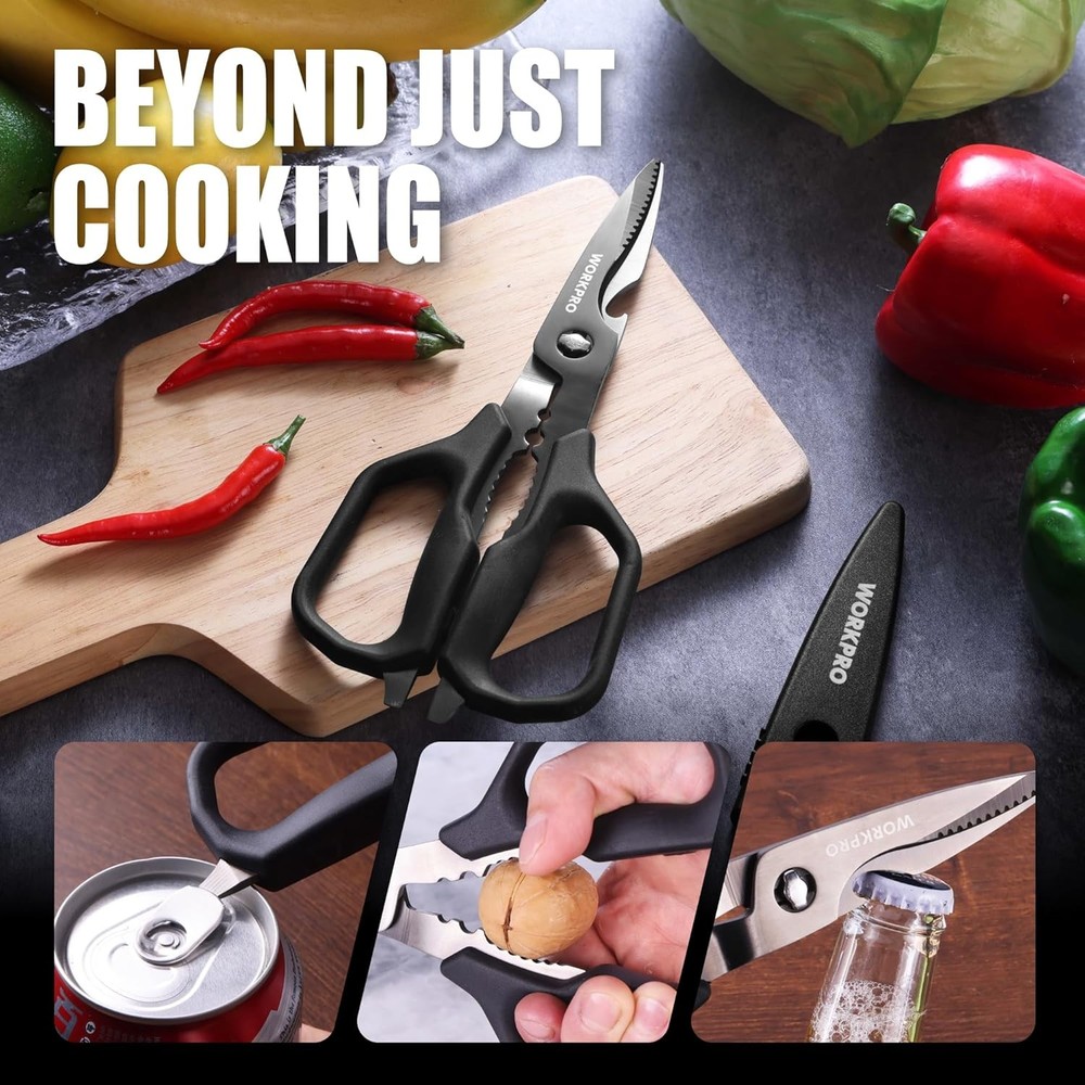 WORKPRO Heavy Duty Kitchen Scissors All Purpose Kitchen Shears Detachable Blades