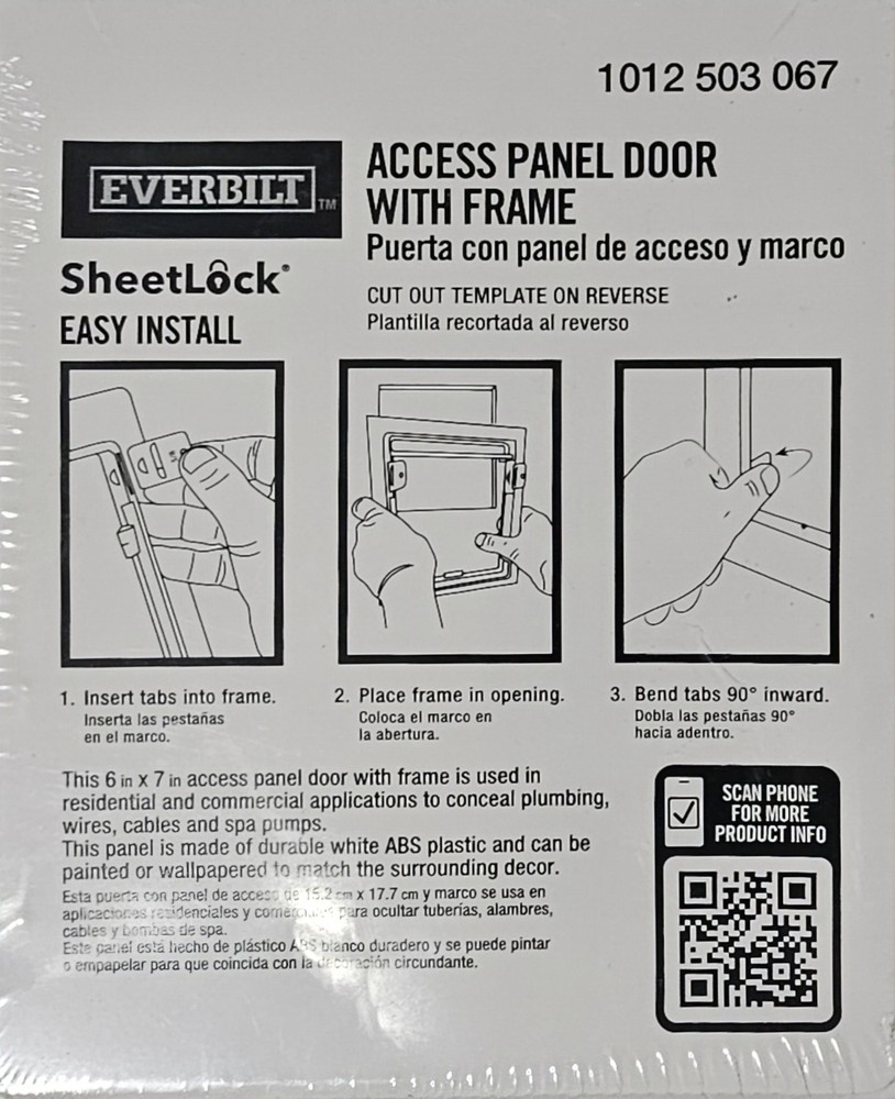 Everbilt Access Panel with Frame and Sheetlock Technology 1/2 & 5/8 Tabs 6" x 7"