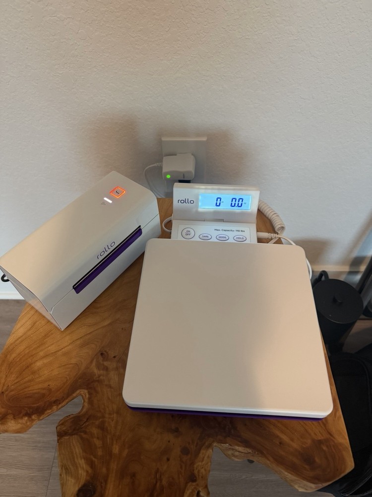 Rollo wireless printer and shipping scale combo