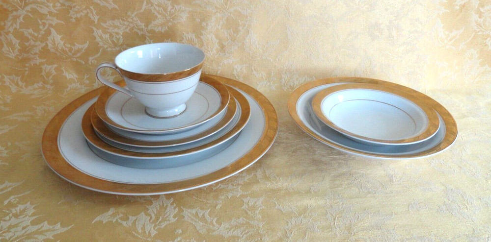7Pcs Imperial Deluxe Sango Fine China Cleopatra Pattern Dinner Place Setting