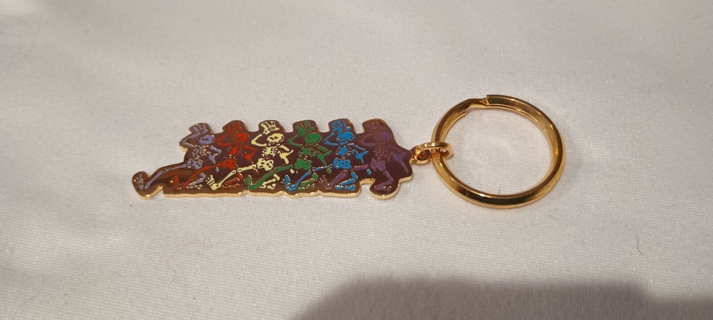 Grateful Dead Dancing Skeletons Brass Keyring