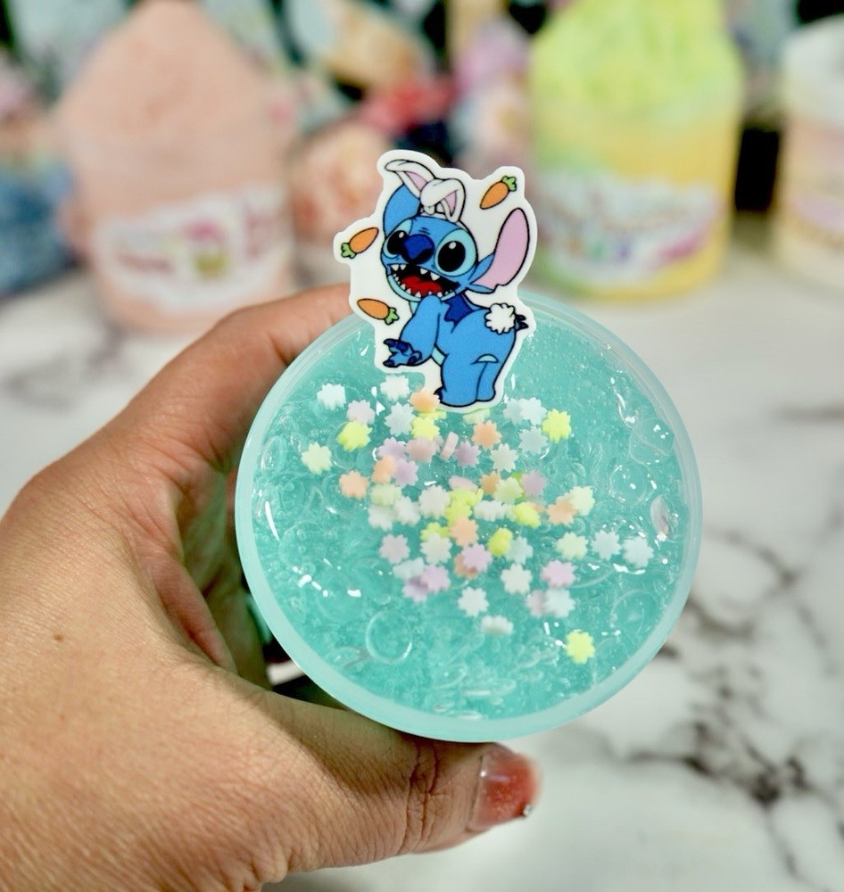 Happy Easter Fishbowl Slime, Easter Theme, No Scent, low Stretchy, ASMR