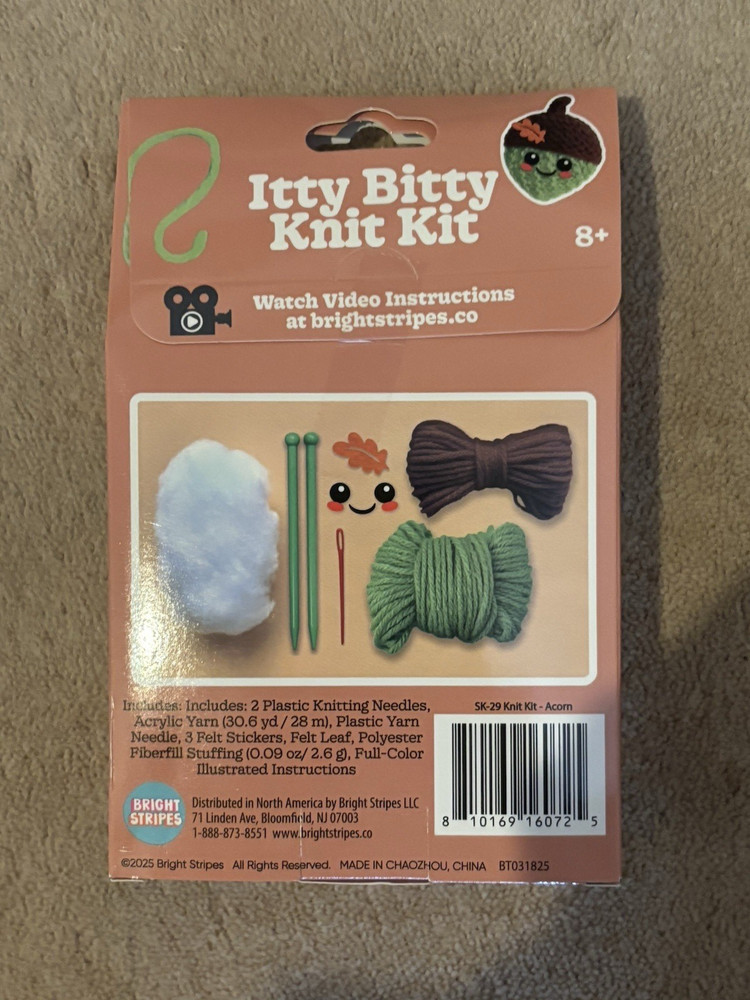NEW, ITTY BITTY KNIT KIT, LIL' ACORN, FALL SET