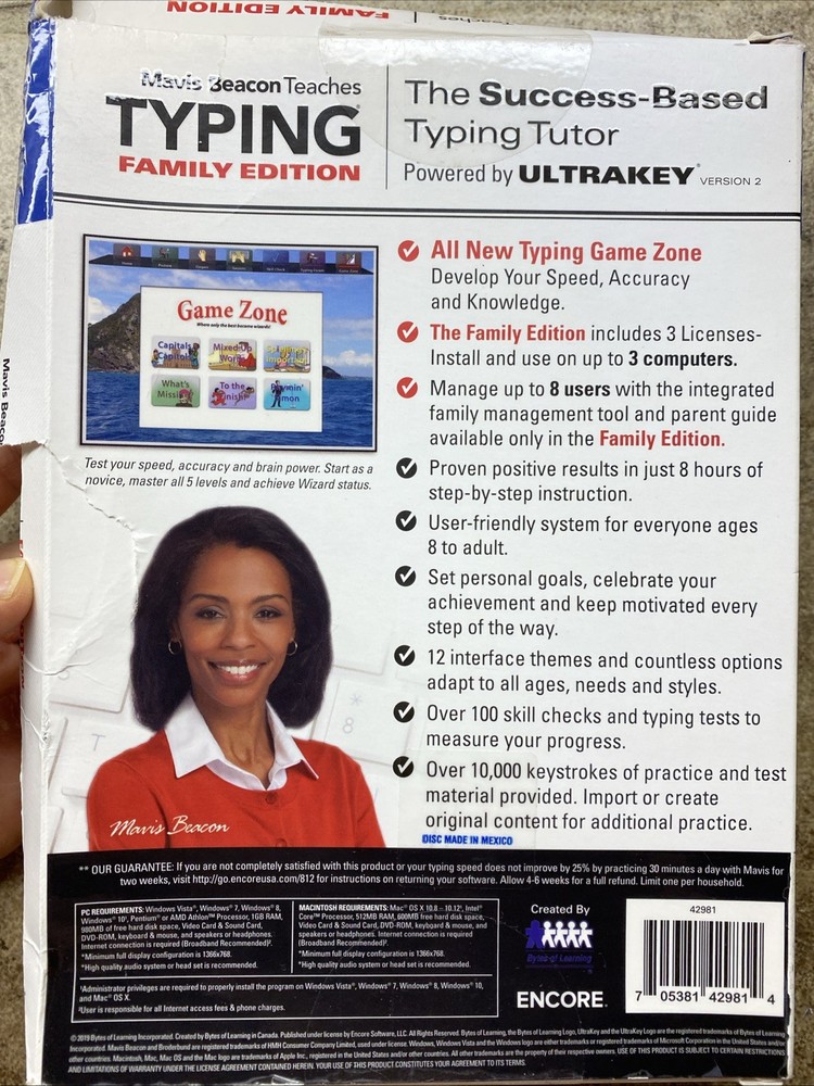 Mavis Beacon Teaches TYPING Family Edition PC Mac Software