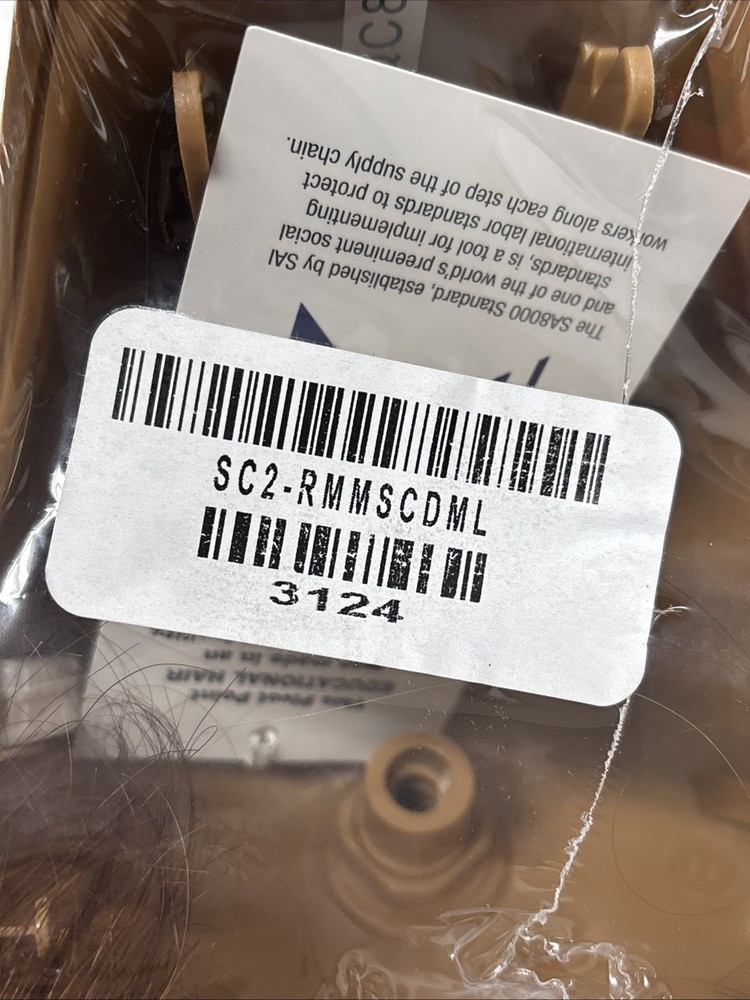 Pivot Point SC2-RMMSCDML Mannequin Cap SC2 Rectangle Solid Cap 100% Human Hair
