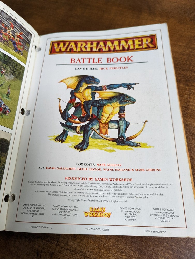 Warhammer Battle Book Games Workshop Game Rules D&D (1996)