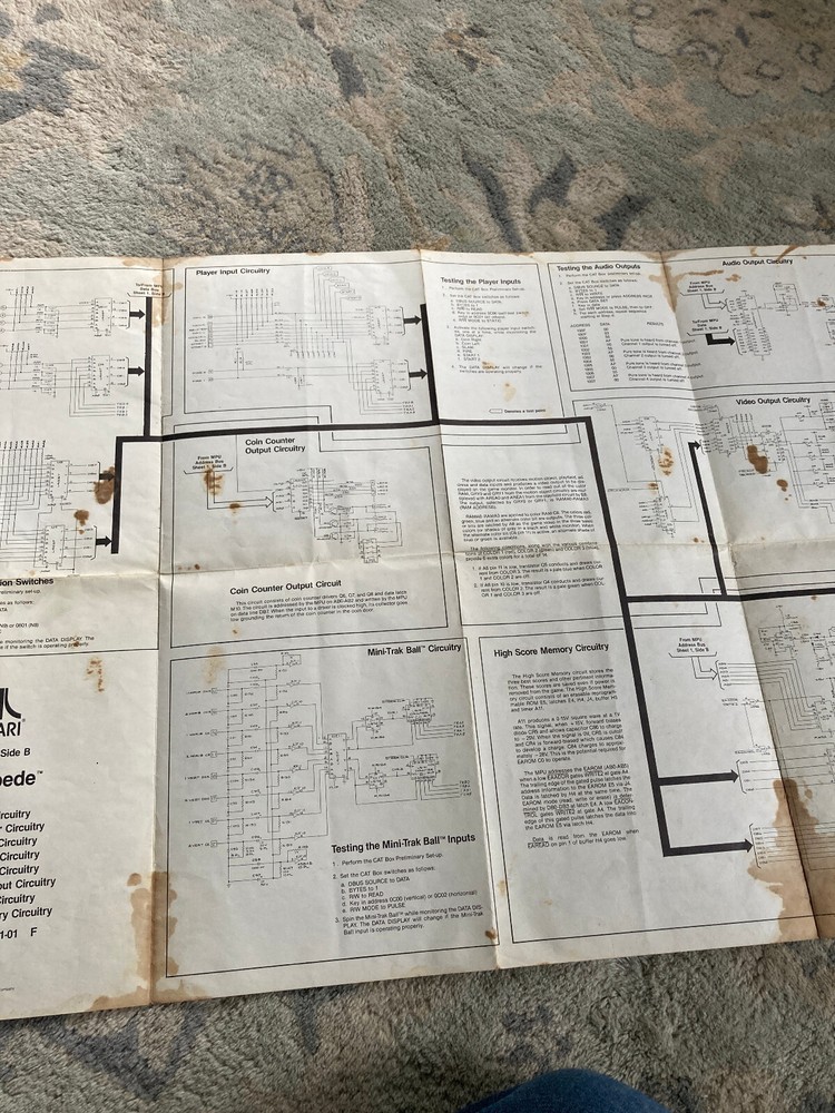 Atari Centipede Arcade Manual and Schematic