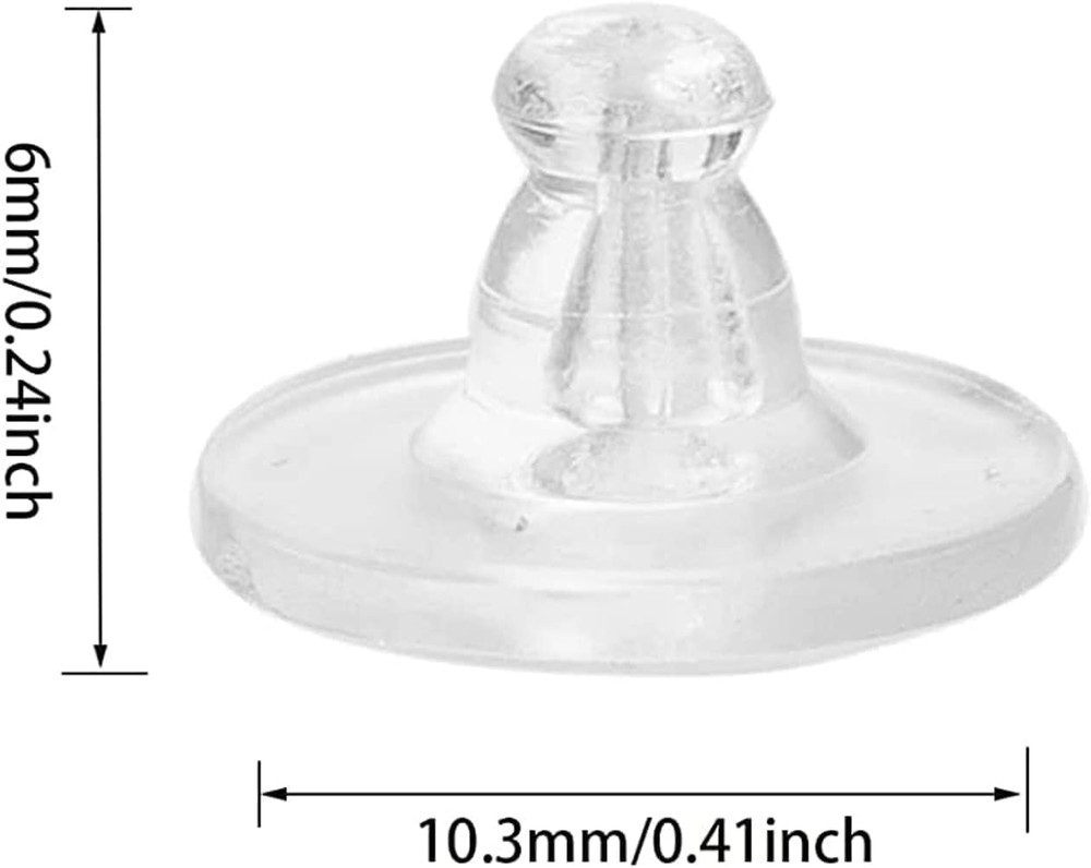 Rubber Earring Backs,100Pcs Soft Clear Earring Backs Replacements for Droopy Ear