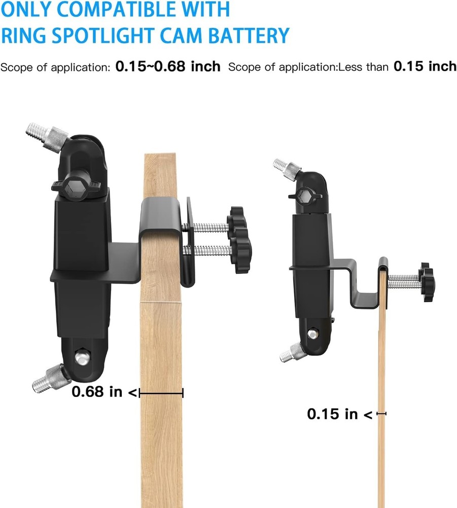 Universal 2-in-1 Gutter Mount for Ring Solar Panels and Cameras - Durable Black