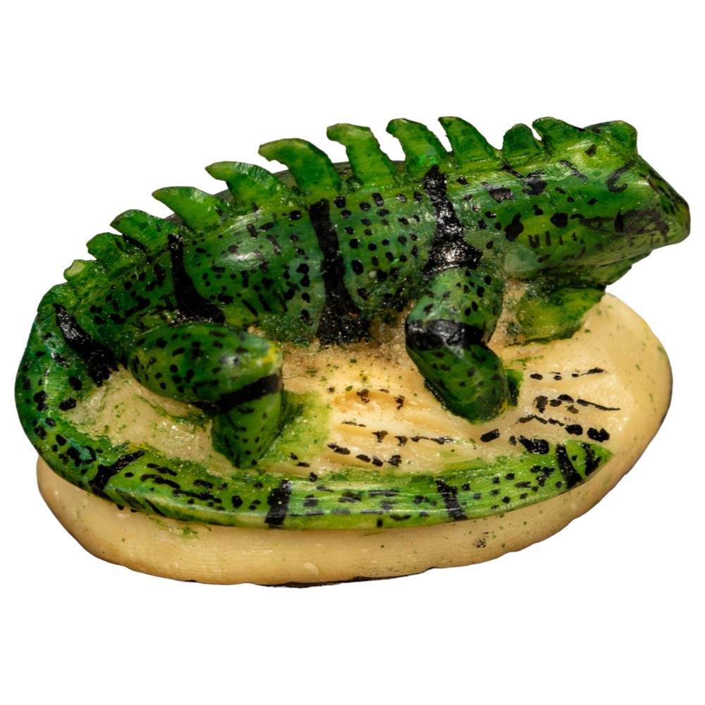 Green Iguana Lizard Tagua Nut Carving