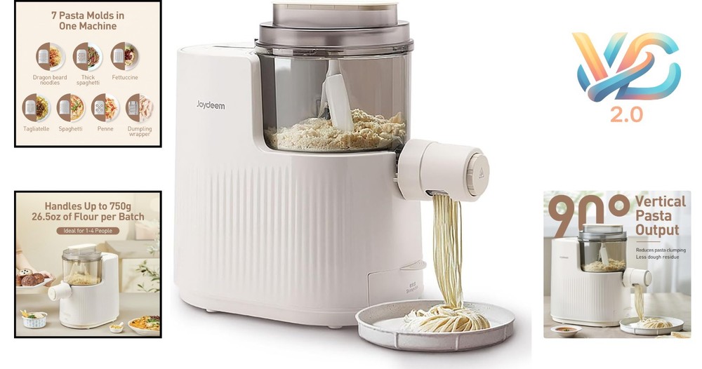 Electric Pasta Maker Machine Automatic Noodles Dough Maker with 7 Discs Pink