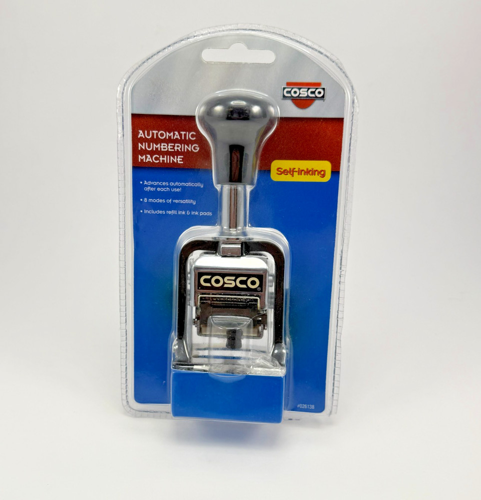 NEW Cosco Self-Inking Hand-Held Automatic Numbering Machine 8 Modes