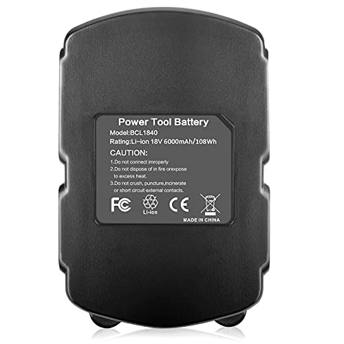 [2Pack] 18V 6.0Ah! High-Output Battery for Hitachi Power Tools BCL1815 Pack 2