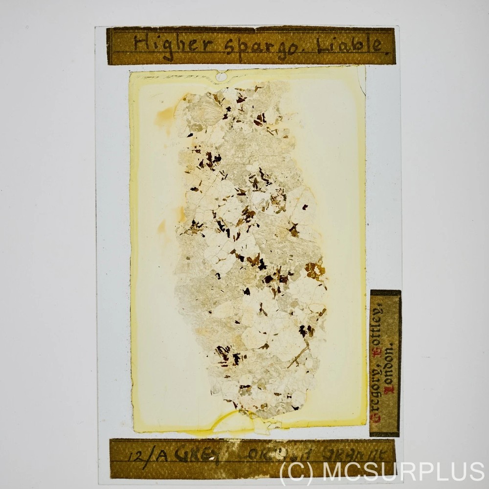 English Granite vintage thin section for polarised microscope