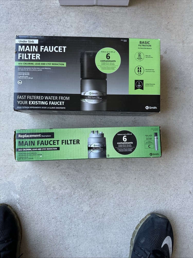 AO Smith Under Sink Main Faucet Filter, Basic 1449244 NEW - Cartridge Sealed