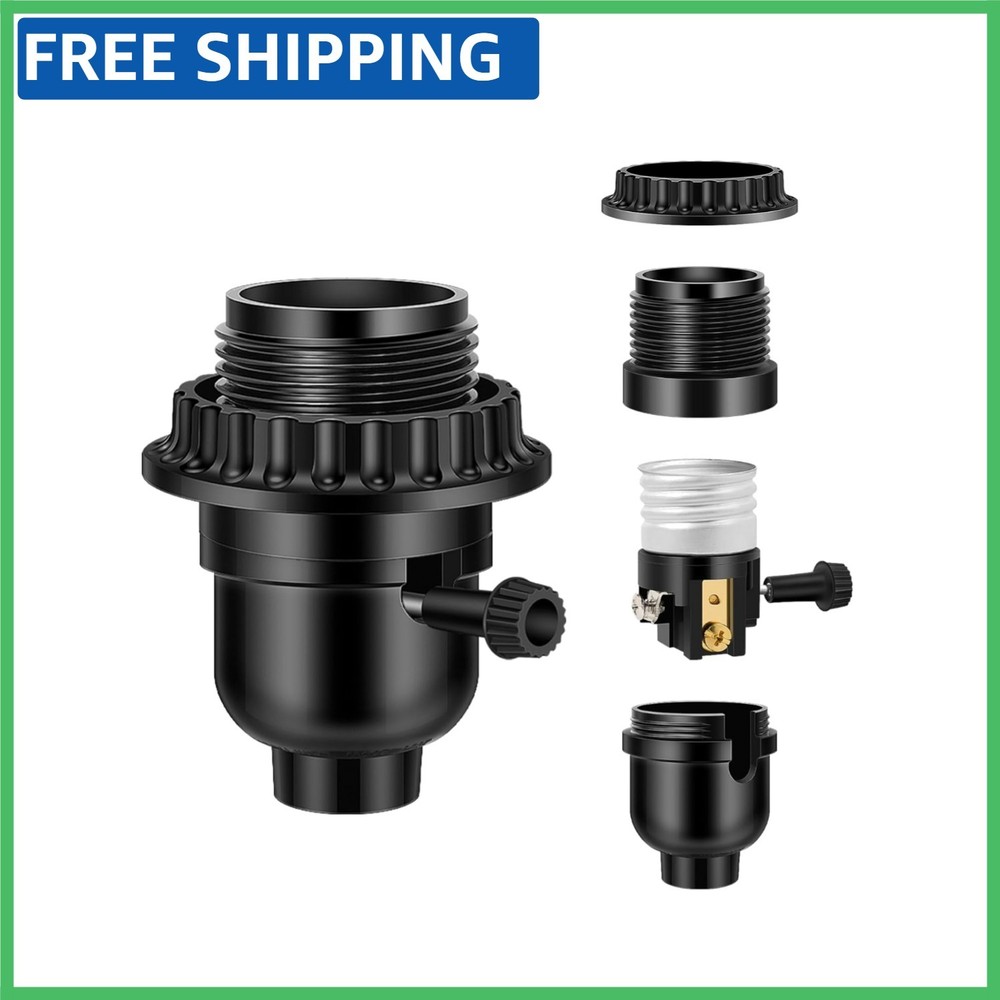 Listed E26 Light Socket, Threaded Lamp Socket Replacement with ON/Off Switch ...
