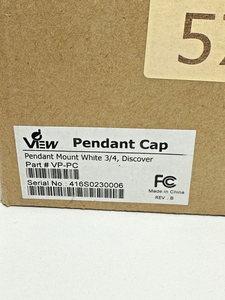 VIEW VP-PC Pendant Cap White Mount Discover 3/4