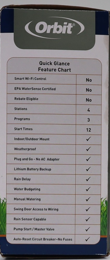 Orbit Easy-Set Logic® Indoor/Outdoor Sprinkler Timer/Controller. Open Box No Key